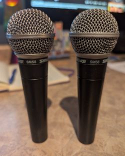 Two SHURE SM58 microphones