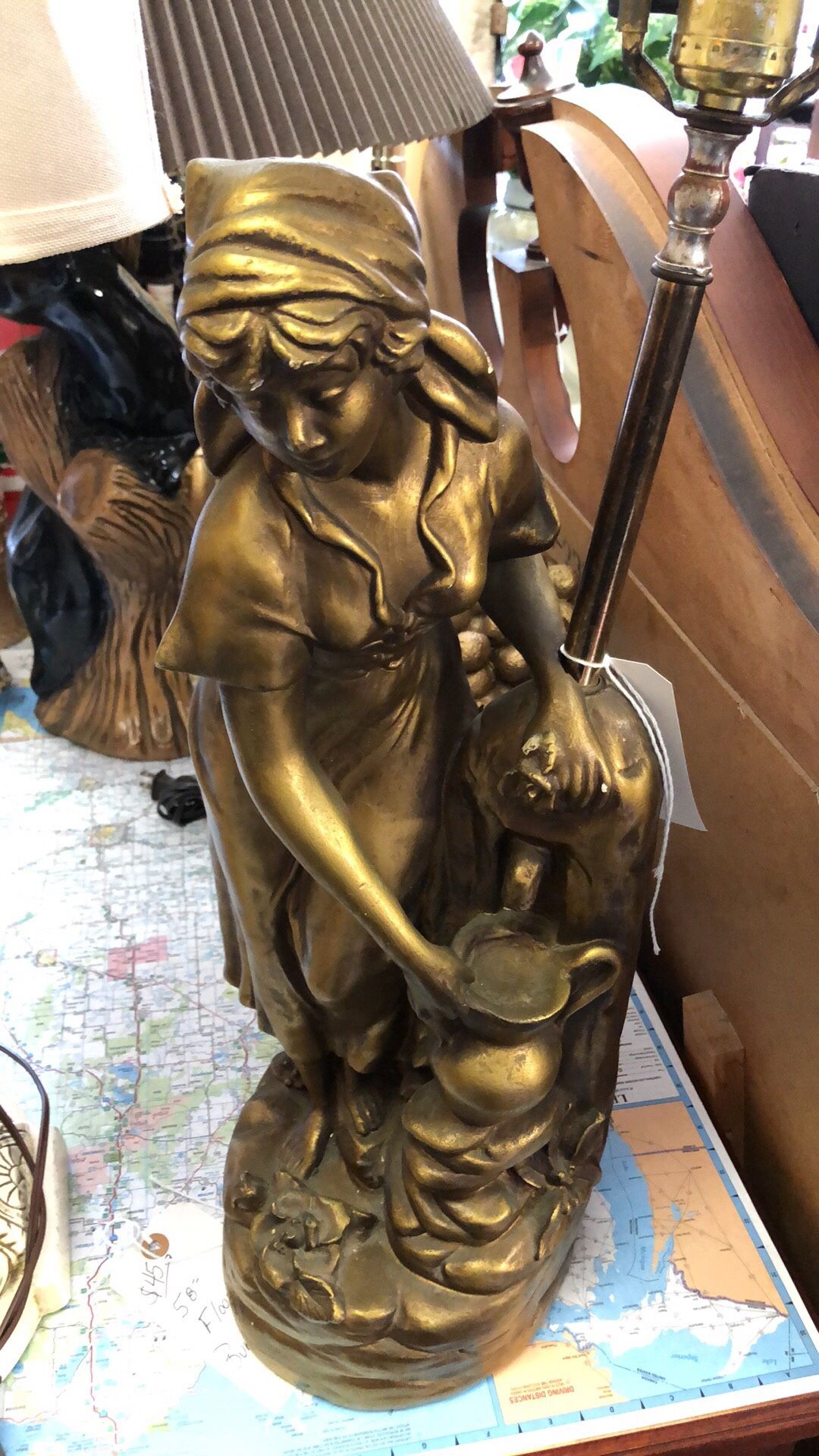 Vintage table lamp golden