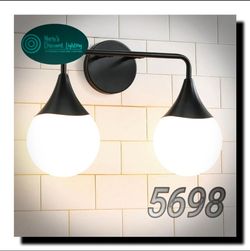 HAHZT 2-Light Bathroom Vanity Light – Mid Century Farmhouse Wall Sconce
