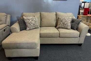 Beige Fabric Sectional Sofa with Chaise，$480