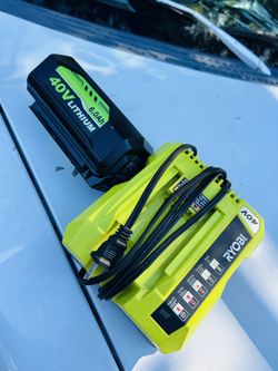 Battery and charger for yard cutting machine RYOBI 40V I can use it on anything that is from the same brand I can deliver