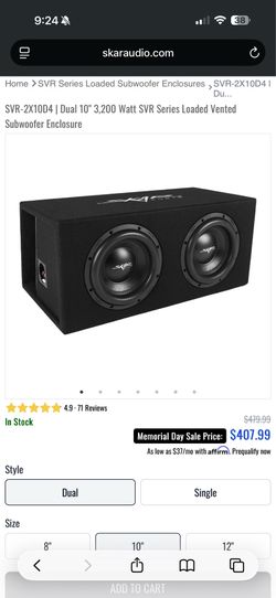 Skar subwoofer SVR-2X10D4