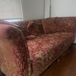 Red and Gold Vintage Couch