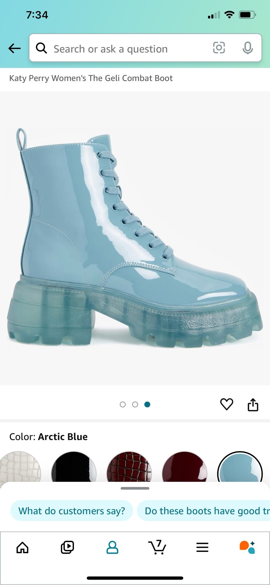 Katy Perry Arctic Blue Combat Boots