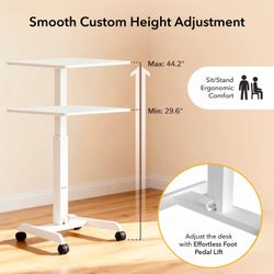 Mount It Height Adjustable Mobile Desk Cart