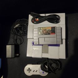 Super Nintendo Console With Cords And Dk2