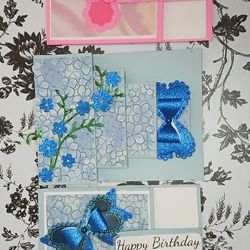 Handmade Beautiful Bow And Floral A Two Sides Greeting Cards