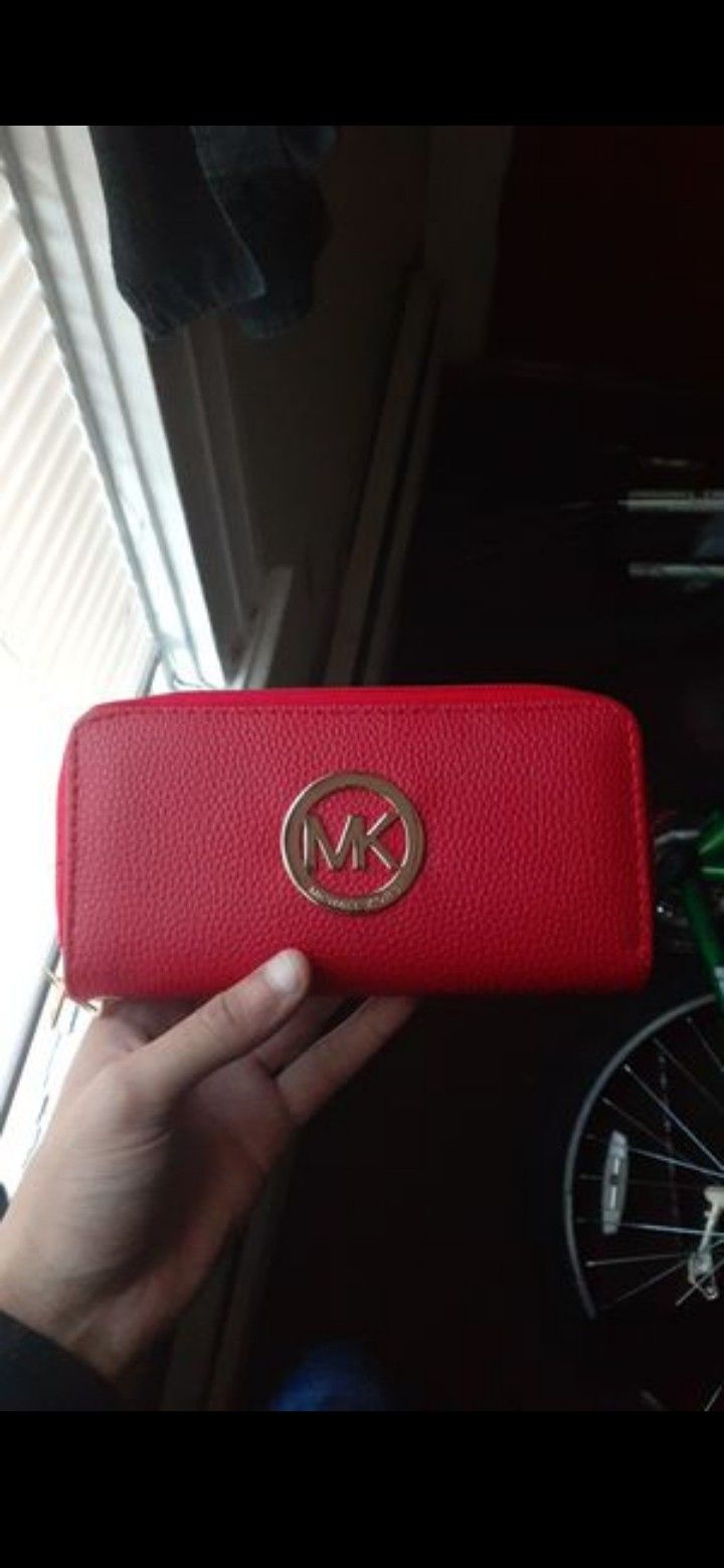 Mk red wallet band new