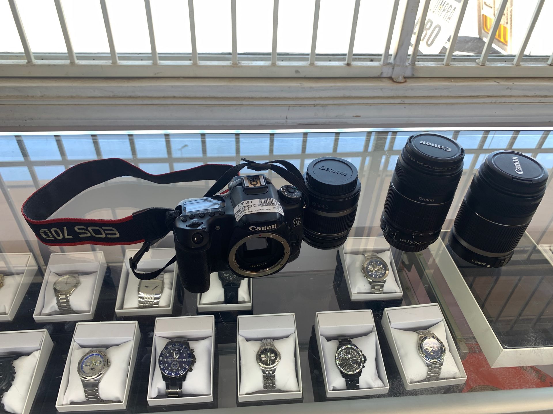 Canon camera with 3 lens