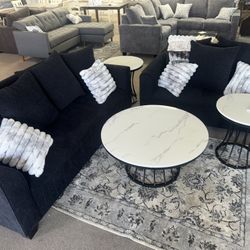 NEW BLACK SOFA SET 