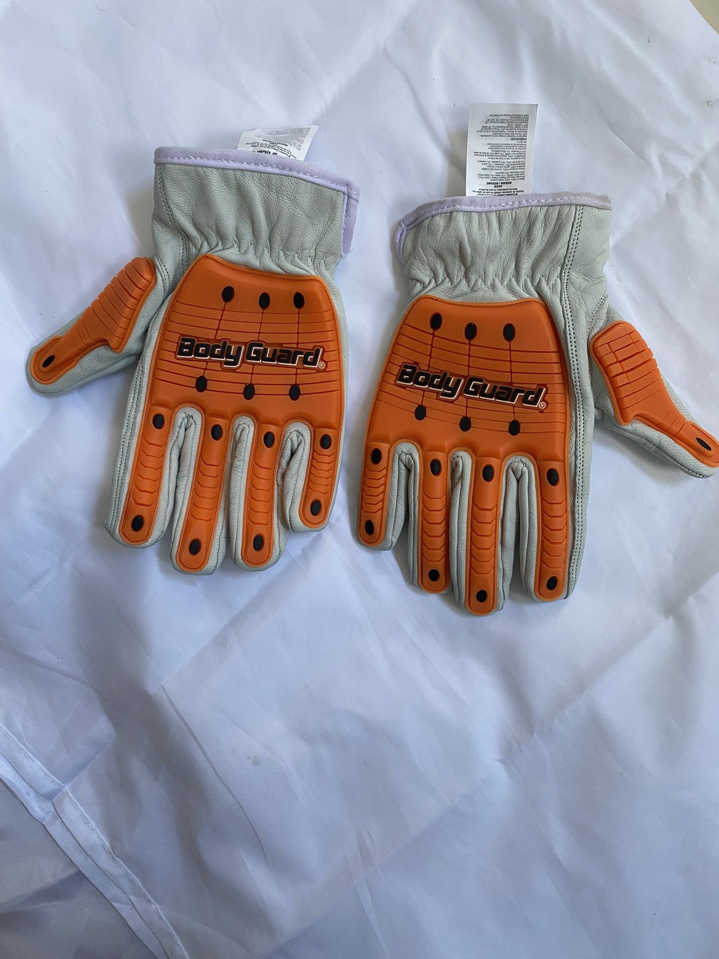 Body Guard® Black / Orange / White A5 Leather Palm and Driver Cut Resistant Glove