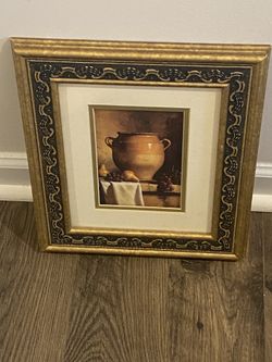Vintage Gold Framed Still Life Art Print – Classic Kitchen Decor