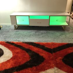 Gold And White  Tv Stand Up To 80” TV. NEW