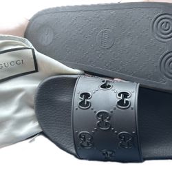 Authentic Black Gucci Slides Slippers Sandals 