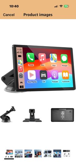 CarPlay Screen for Car, 9'' Wireless CarPlay & Android Auto - Smart Portable Touchscreen with Bluetooth/FM, Mirror Link, Voice Control, GPS Navigation