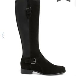 La Canadienne Black Suede Samia Tall Boot size 7.5
