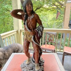 Indian Statue.  Large.  Vintage.  Over 2 Feet Tall.  