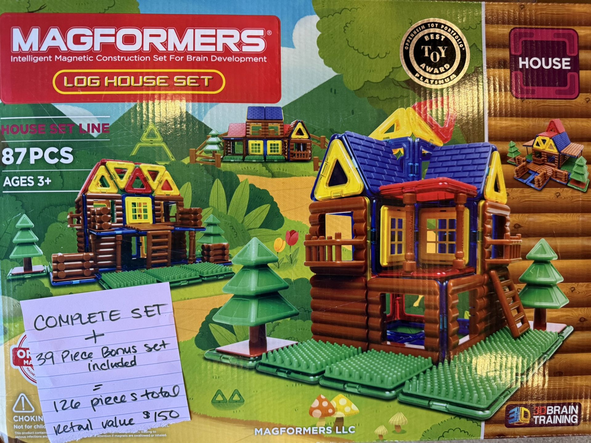 Magformers Log Cabin PLUS bonus Pieces = 126 Pieces!