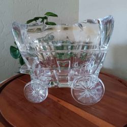 $14 L E. Smith Conestoga Covered Wagon Clear Glass Crystal Candy Dish. Fantastic Piece
