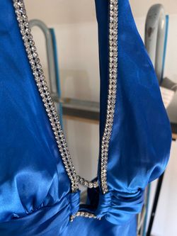 Blue halter top gown