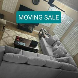 Gray Sectional Couch Sofa 