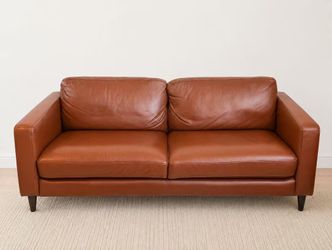 Brown Leather Sofa – Great Condition / Moving Sale