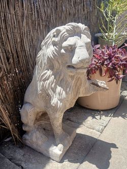 Cement Lion Statue  (garden art)