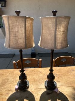 Set of 2 Regency Hill 28" Linen Buffet Table Lamps