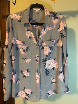 Candie's Floral Button-Down Blouse