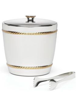Reed and Barton 896531 Roseland Ice Bucket & Tongs  Style: Ice Bucket  Collection: Roseland Material: nickleplated Hand wash recommended Includes ice 