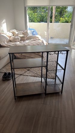 Coffee Bar Cabinet with Wine Glass Holder
