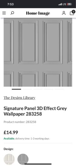 Signature Panel 3D Effect Grey Wallpaper