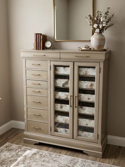 Unique Tall Chest of Drawers/ Lingerie Chest / Armoire Pottery Barn Driftwood finish