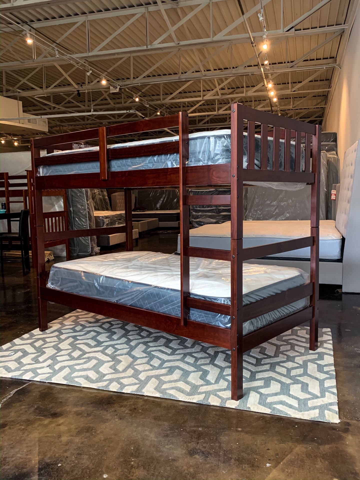 Twin over twin Bunk bed plus Mattresses (Free Delivery)