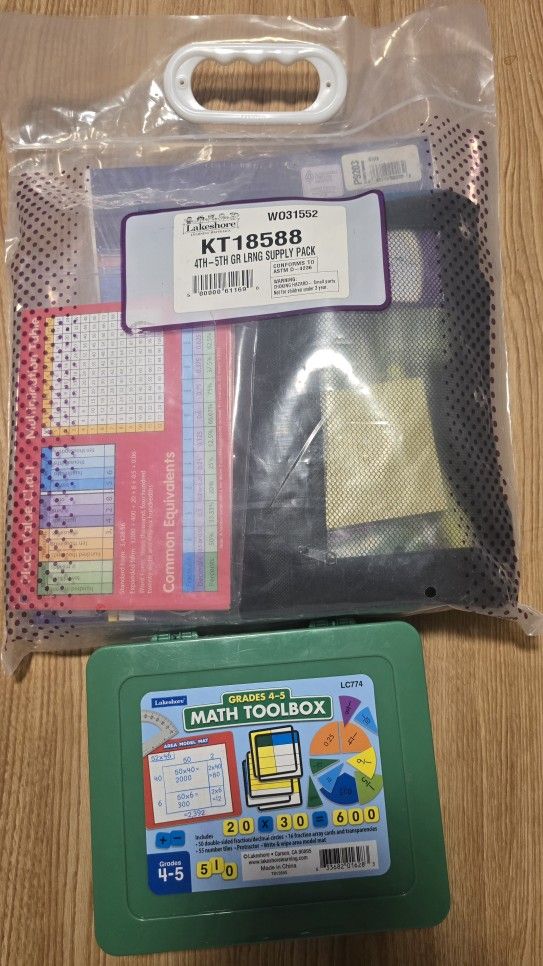 Lakeshore Learning 4th/5th Grade Language Kit + Math Toolbox LOT