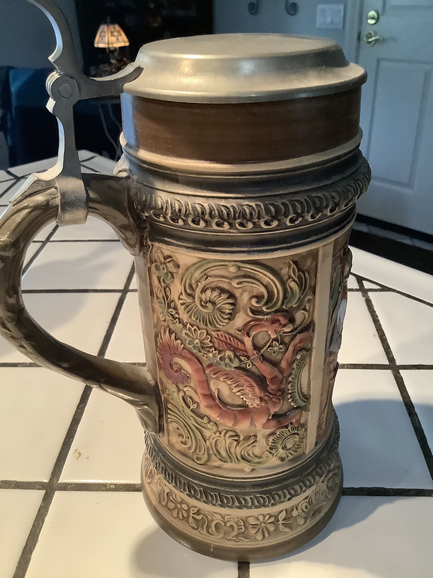 Beer Stein Pewter Top  From Germany