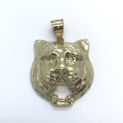 Gold 10k Tiger Pendant New 