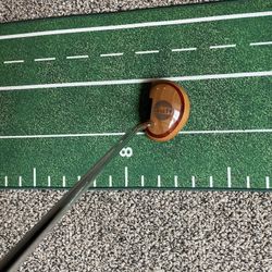 Vintage Wooden Putter With Headcover