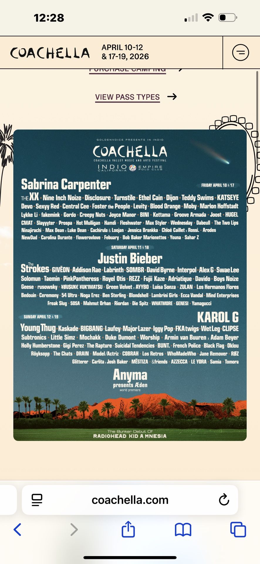 Coachella W2 GA Pass