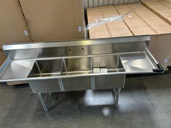 New restaurant sink at lowest price ever NSF 3 compartment sink 18x18