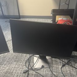 Dual Dell 24” Monitors With Stands