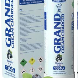 BLUEBERRY 🫐 GRAND GREAT WHIPP CREAM CHARGER 2.2L NEW IN ITS BOX