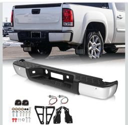 TUSDAR Rear Step Bumper – 2007–2013 Chevy Silverado / GMC Sierra 1500 – With Parking Sensor Holes – New