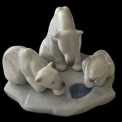 lladro figurine Polar Bears Family 1984 #1443