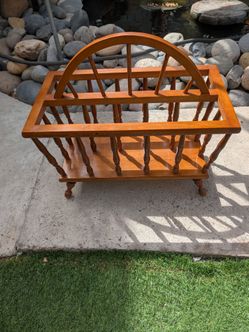 Vintage Maple wood magazine rack