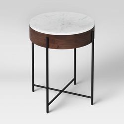 Round Marble End Table 24H X 20D