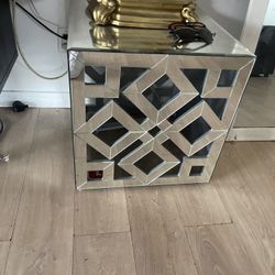 Square Mirror End Table 