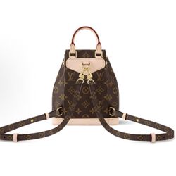 LOUIS VUITTON Montsouris Letter Logo Drawstring Open Monogram Coated Canvas Backpack(11)43