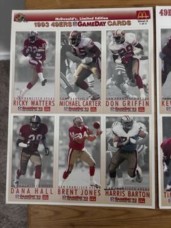 1993 Buffalo Bills McDonald’s Cards Sheets