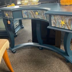 Hand Refinished By Local Artist.   Coastal Table/desk